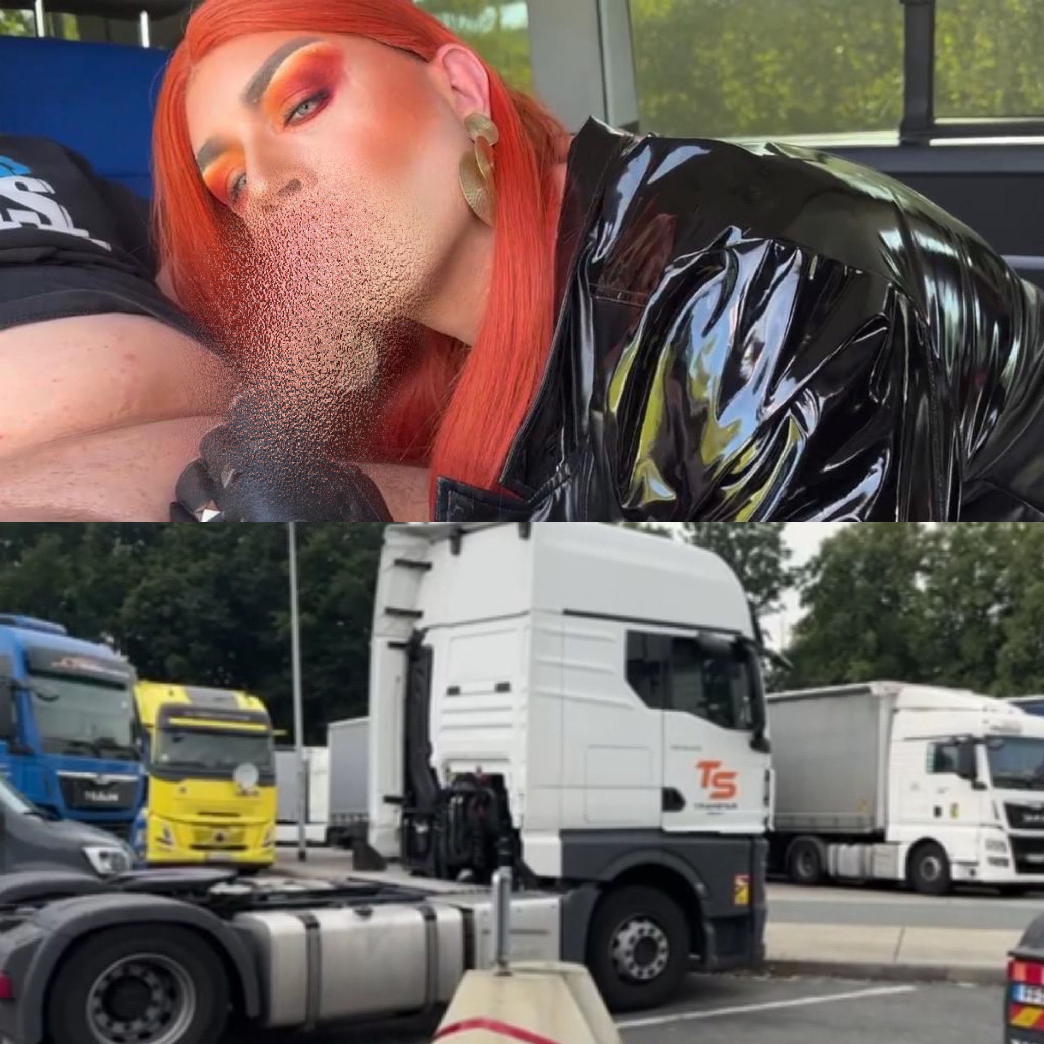 Dominante Trans Sex mit Truckern und Parkplatz Sextreffen mit Transe